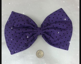 Halloween polka dot large hair bow