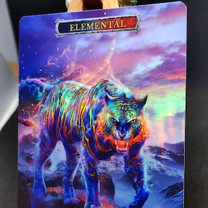 1x *FOIL LAMINATED* Elemental Red Blue #2 Custom Altered Token