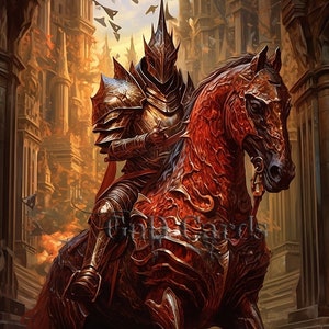 Red Human Knight #4 TCG Token Custom Altered