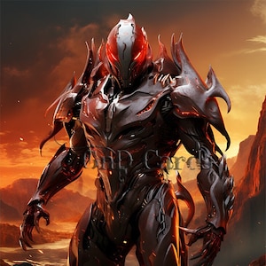 May include: A red and black alien warrior creature card with a 2/2 power and toughness rating. The creature is depicted in a fiery, apocalyptic landscape.