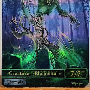 1x Green Elemental #9 *FOIL Laminated* Custom Altered Token
