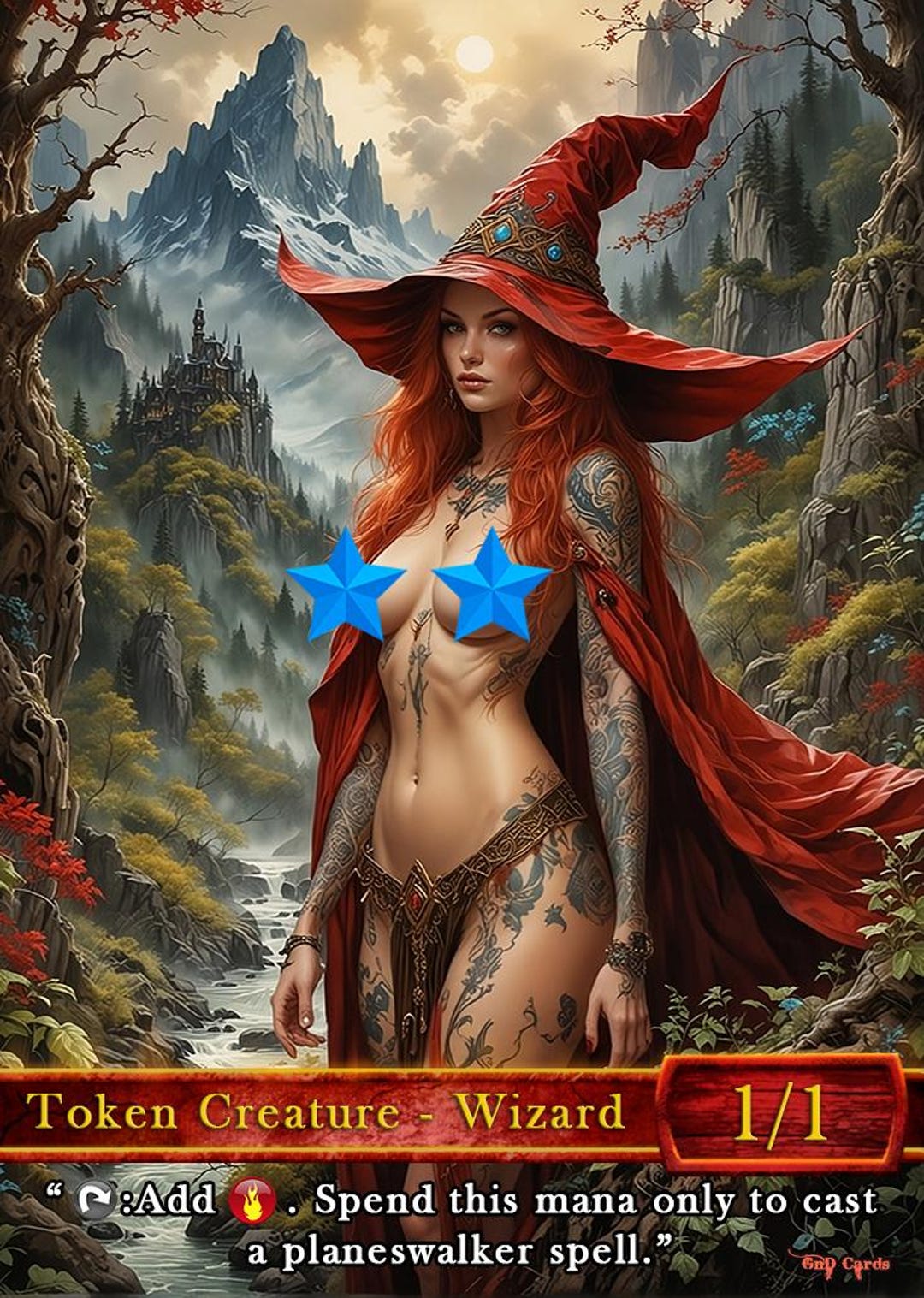Red Wizard #10 Nude TCG Token Custom Altered - Etsy