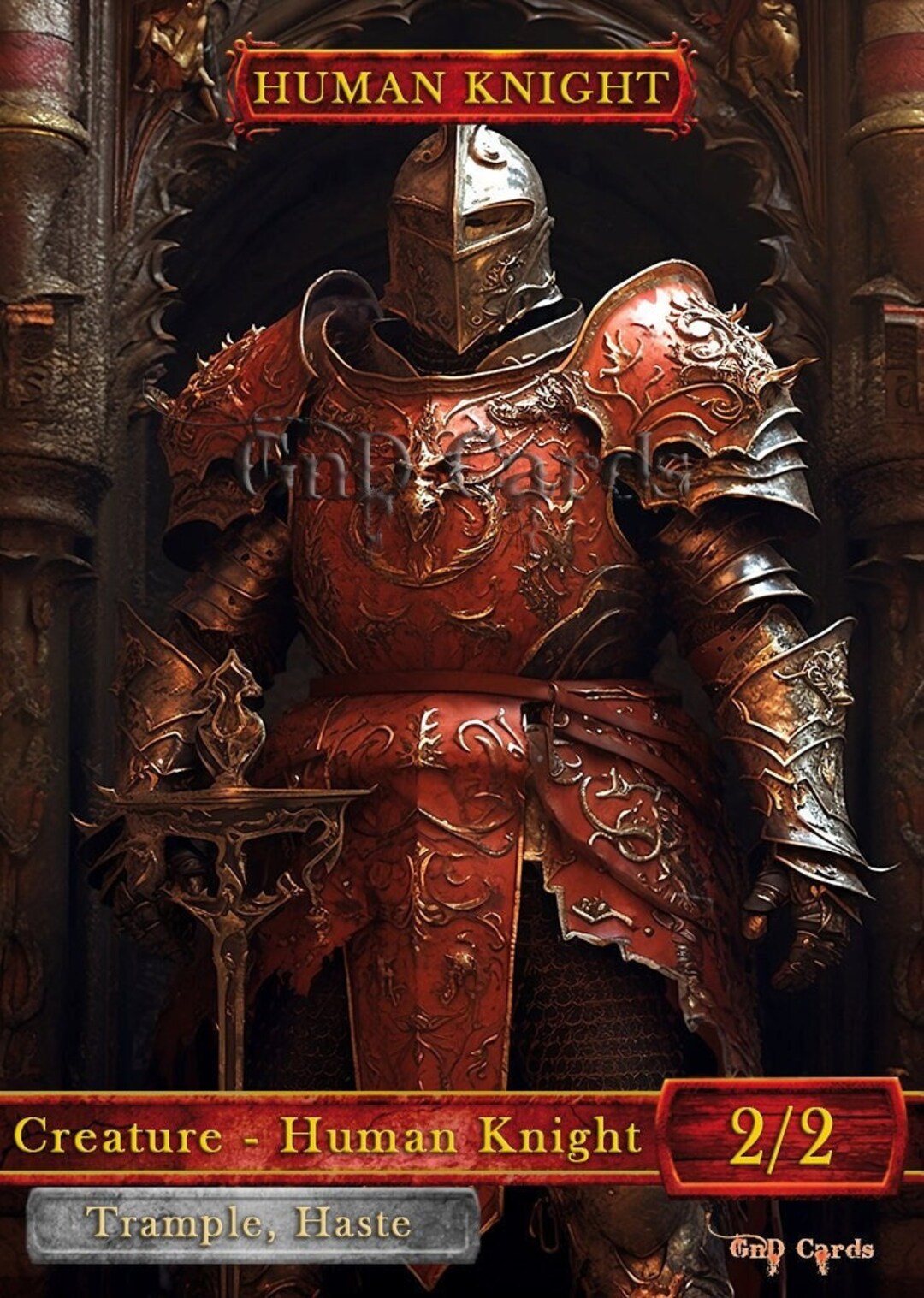 Red Human Knight #3 TCG Token Custom Altered - Etsy