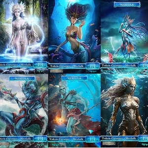 Merfolk Tokens Mega Pack TCG Tokens Custom Altered