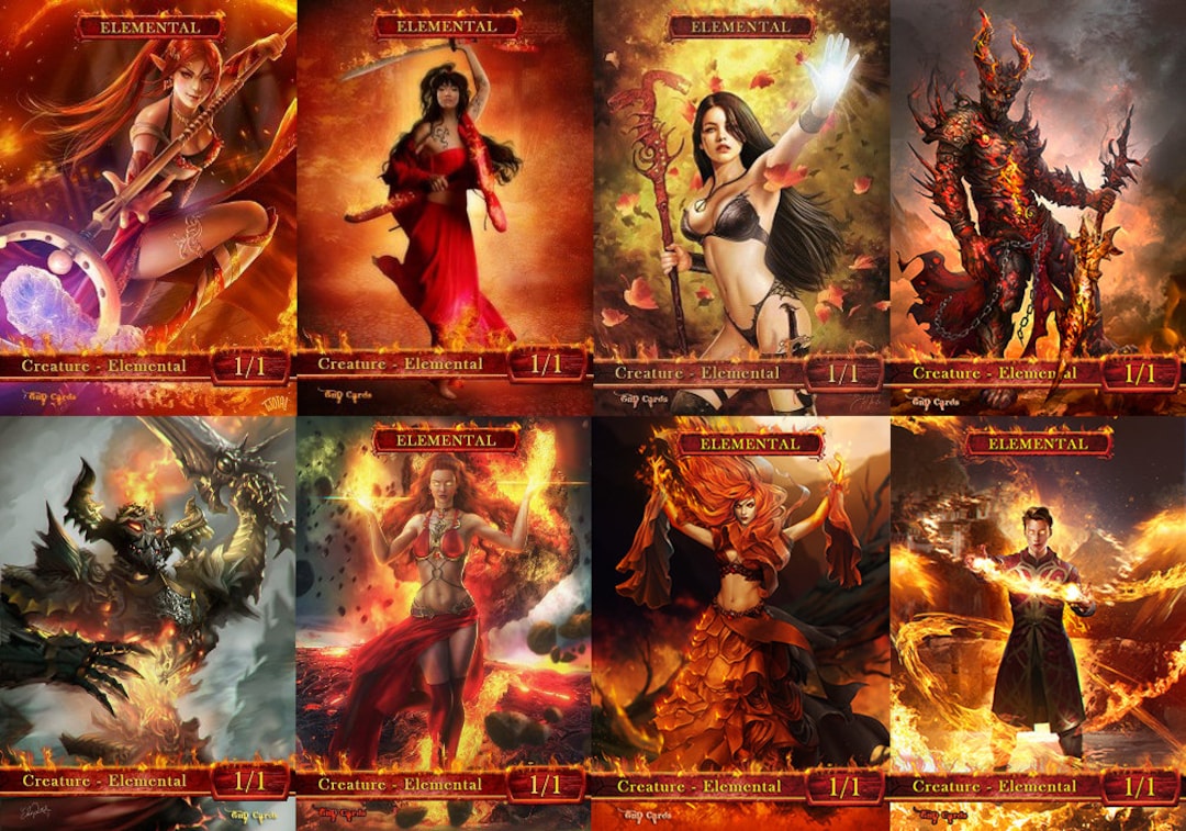 Full Set of Red Elemental 1/1 Tokens - Etsy