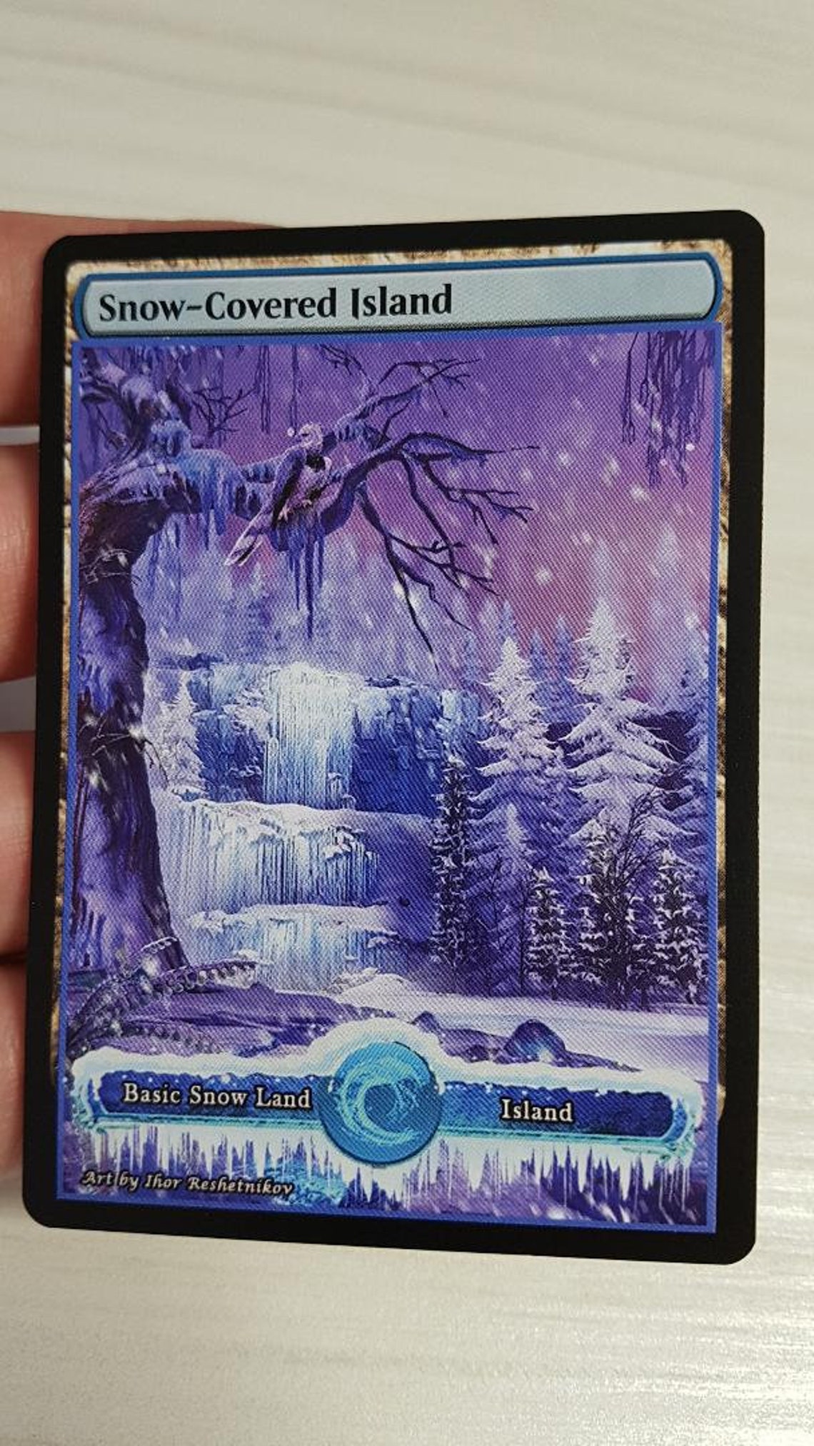 1x Snow Covered Island Custom Altered Basic Land MTG Etsy