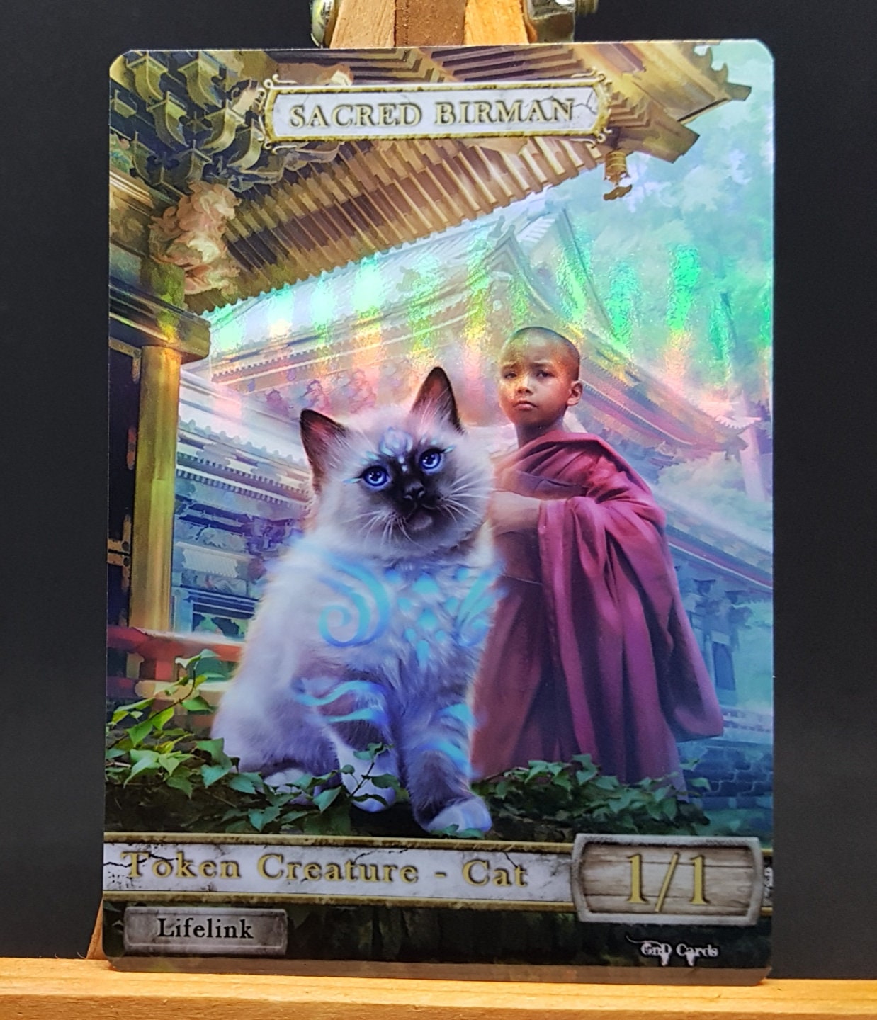1x Green Cat #8 FOIL Laminated Custom Altered Token 1x Green Cat #8 FOIL Laminated Custom Altered Token