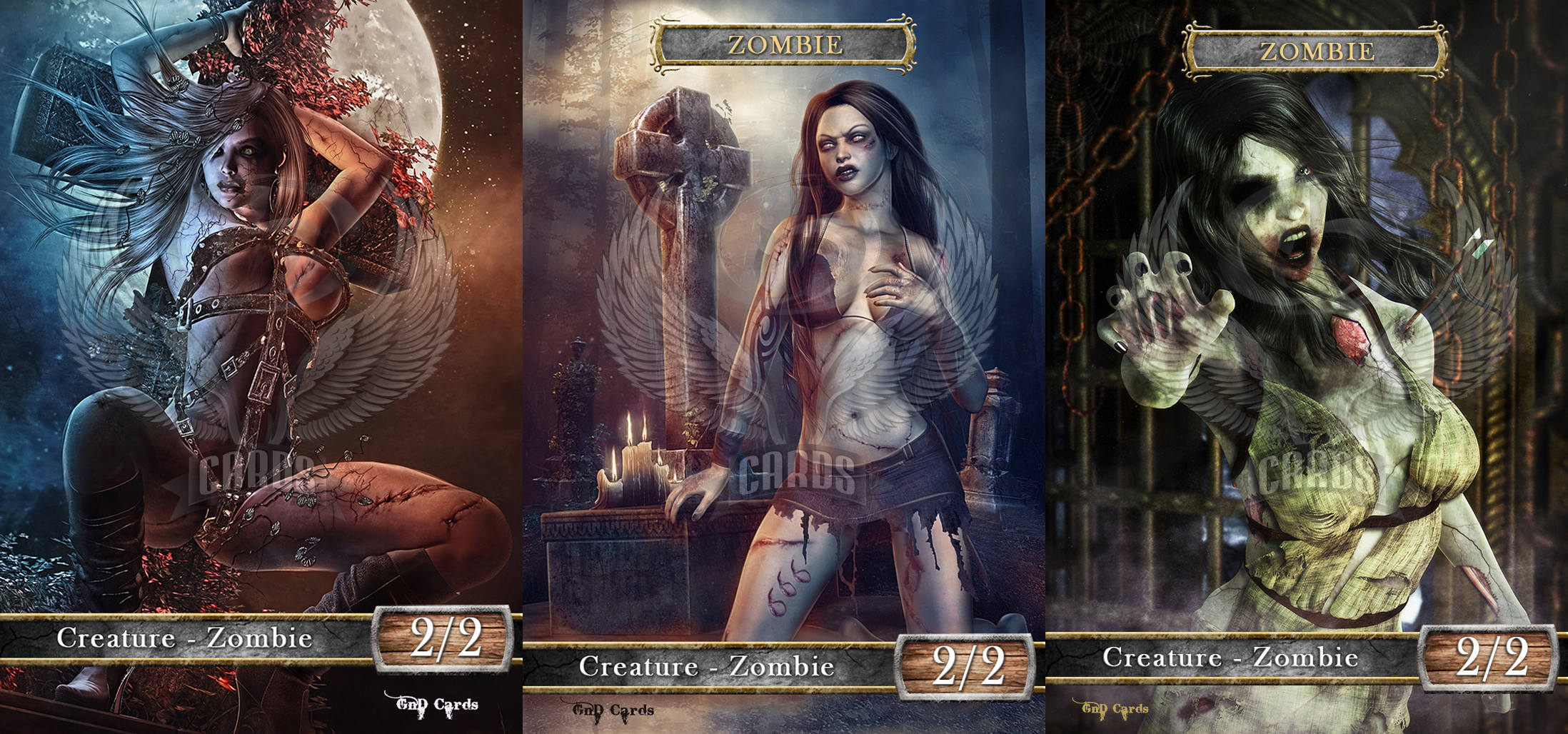 褒賞プログラム　ゾンビトークン2枚セット Zombie Pack #2 TCG Tokens Custom Altered - Etsy