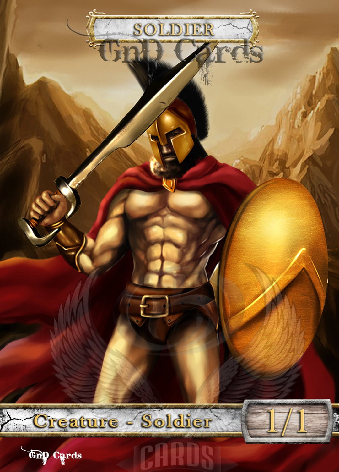 Soldier #4 Spartan TCG Token Custom Altered - Etsy