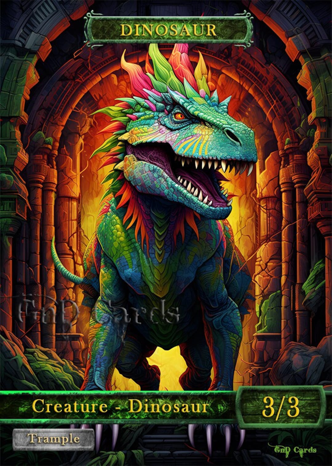 Dinosaur #7 TCG Token Custom Altered - Etsy