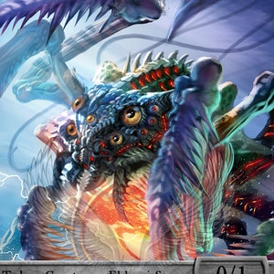 May include: A fantasy creature card featuring a blue and red Eldrazi Spawn with multiple eyes. The card text reads "Eldrazi Spawn" and "Token Creature - Eldrazi Spawn 0/1 Sacrifice this creature: Add 1 to your mana pool."