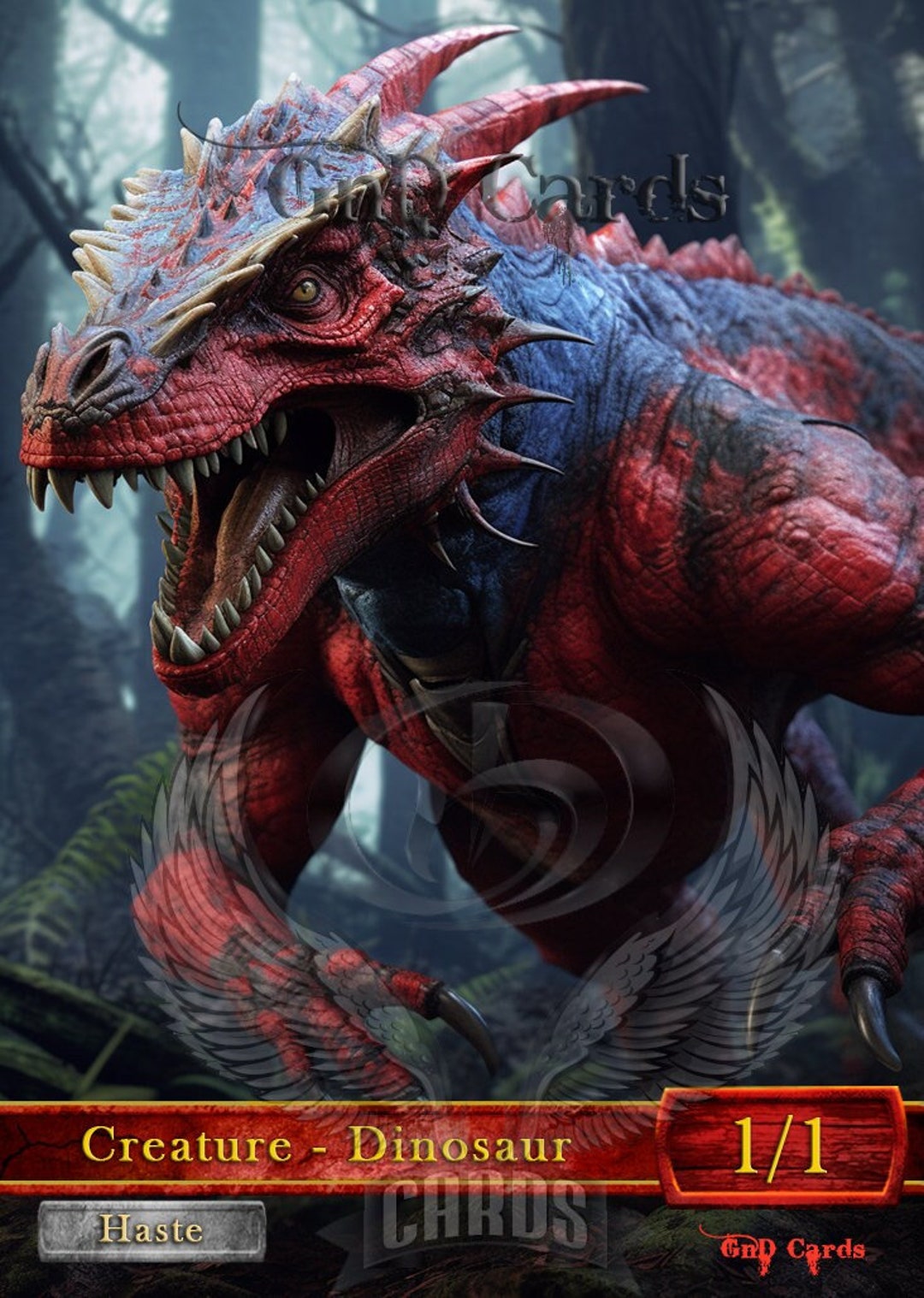 Dinosaur 5 Red TCG Token Custom Altered - Etsy