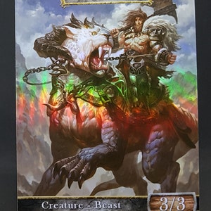 1x Schwarzes Biest #4 *FOIL LAMINATED* Custom veränderter Spielstein