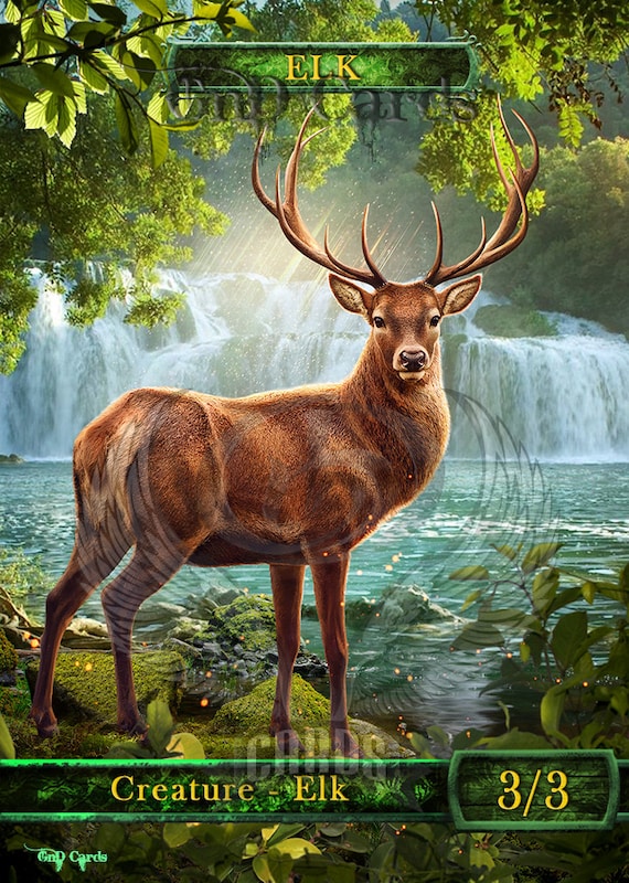 mtg elk cards #3 TCG Token Custom Altered It becomes a creature again if its not attached.) Enchanted creature loses all abilities and is a green Elk creature with base power and toughness 3/3. Elk Token (3/3) by Irina