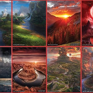 Volles Set von Nicht-Foil Berge Individuell veränderte Basic Lands Ermäßigt