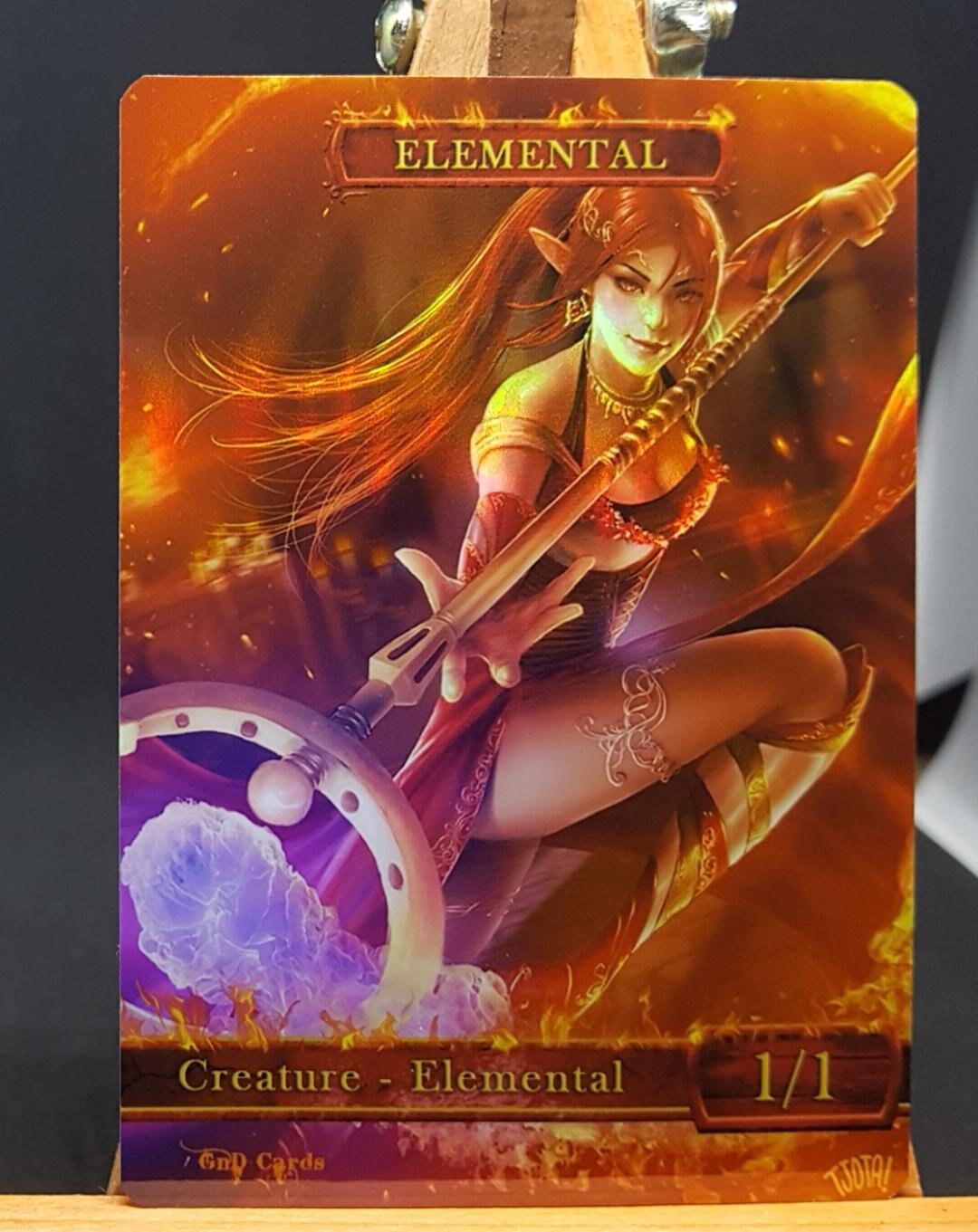 1x Red Elemental #1 *FOIL LAMINATED* Custom Altered Token - Etsy