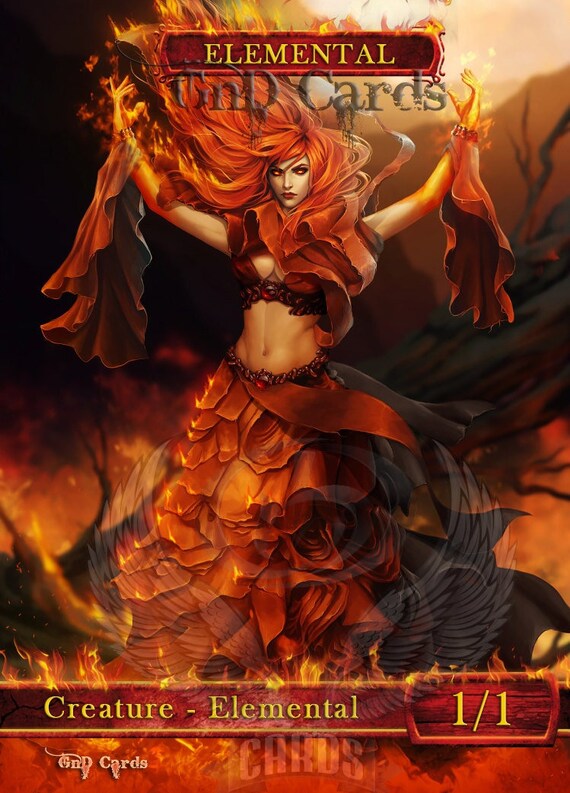 Red Elemental #6 TCG Token Custom Altered - Etsy
