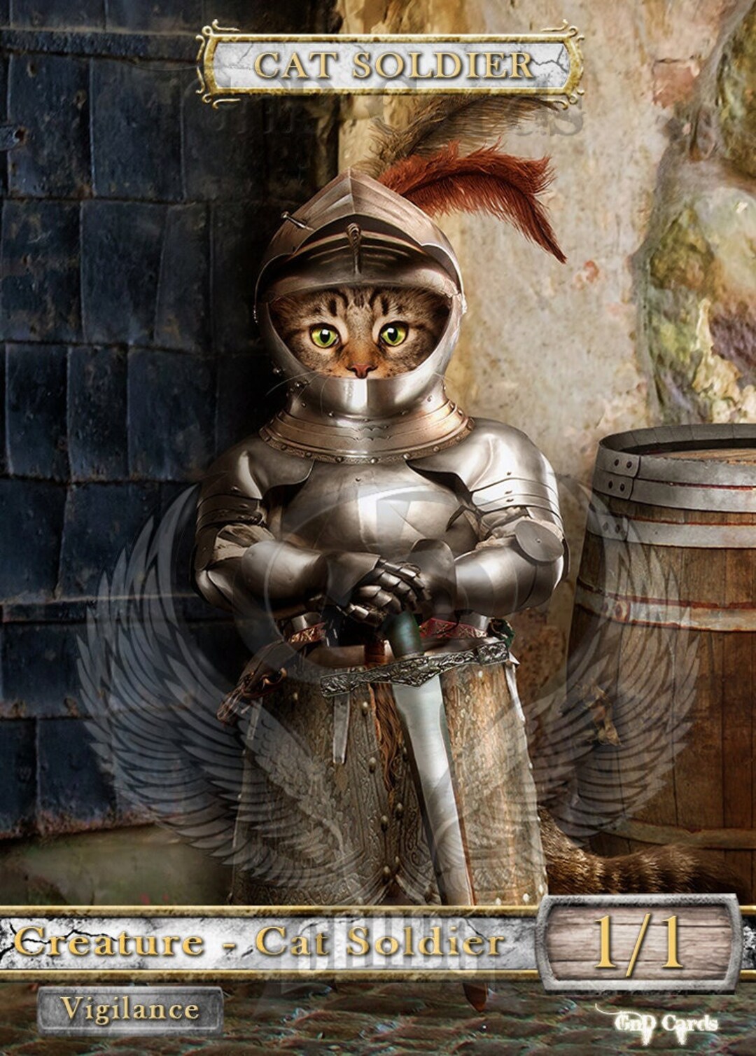 Cat Soldier #1 TCG Token Custom Altered - Etsy