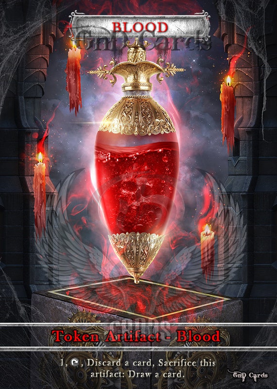 3x Blood Tokens 2 Custom Altered Gnd Cards Etsy