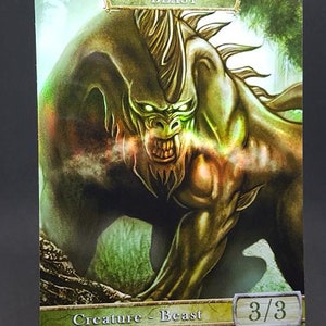1x Bestia n. 1 *LAMINATO CON FOGLIO* Gettone modificato personalizzato