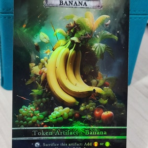 1x oeuvre d'art IA banane n°3 * LAMINÉ * Jeton modifié personnalisé