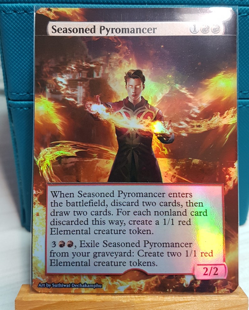 1x Foil Full Art Altered Seasoned Pyromancer MTG Non-foil into Foil
