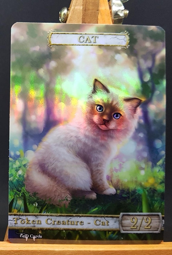 1x Green Cat #8 FOIL Laminated Custom Altered Token 1x Green Cat #8 FOIL Laminated Custom Altered Token