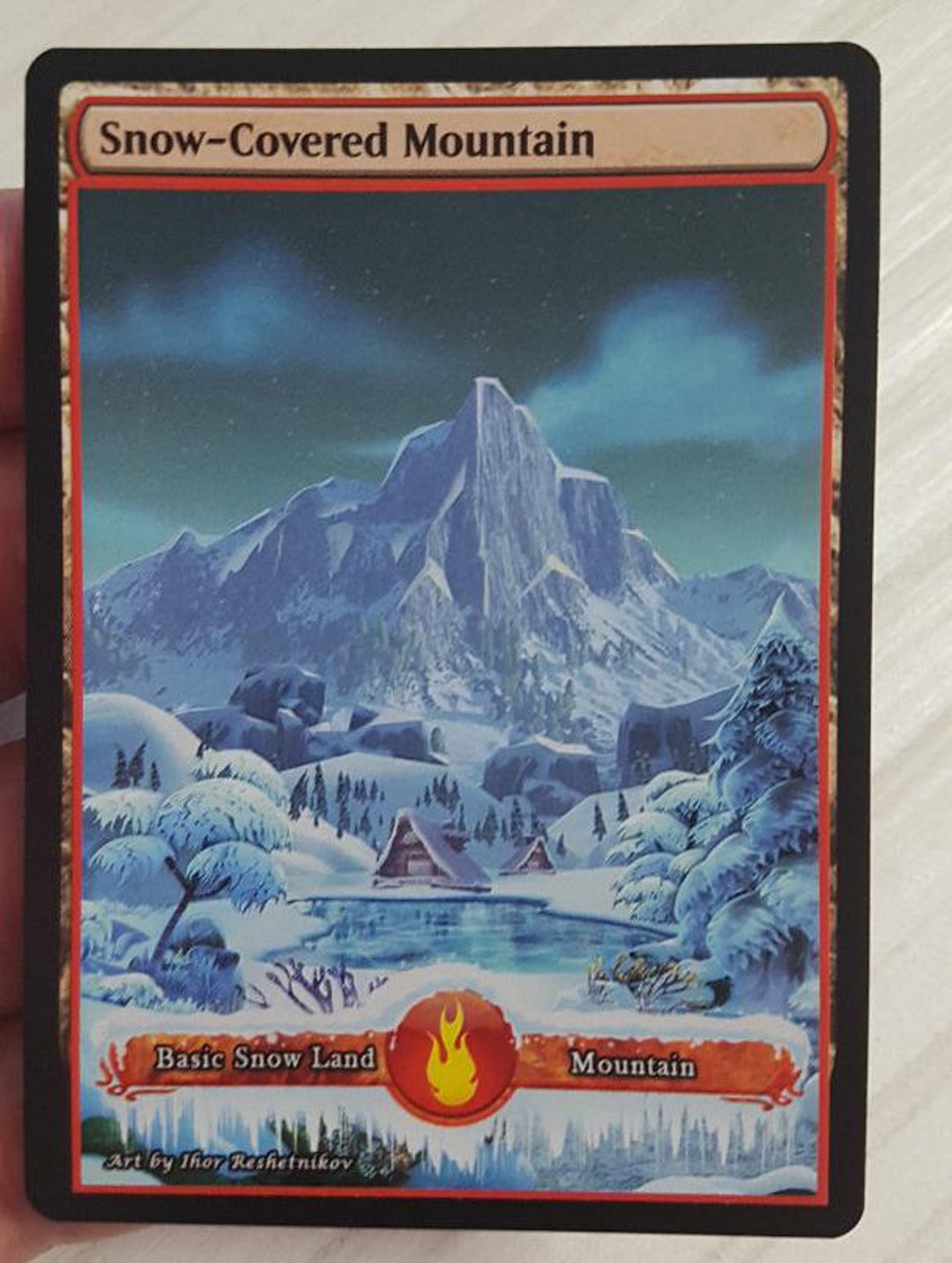 1x Snow Covered Mountain Custom Altered Basic Land MTG Etsy