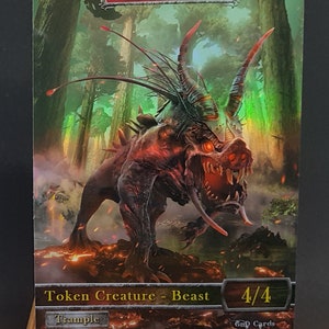1x Bestia n. 8 *LAMINATO CON FOGLIO* Gettone modificato personalizzato