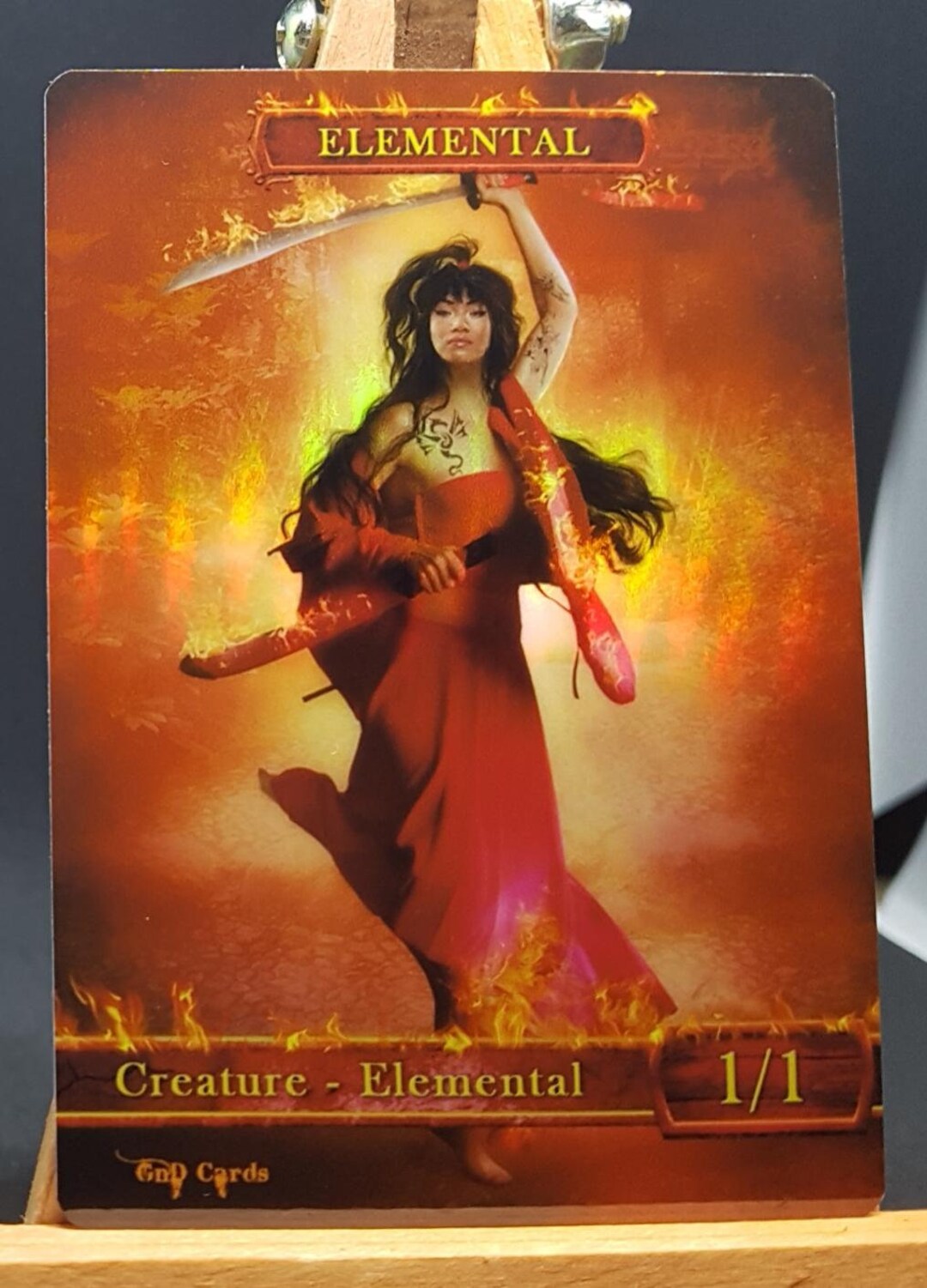 1x Red Elemental #2 *FOIL LAMINATED* Custom Altered Token - Etsy