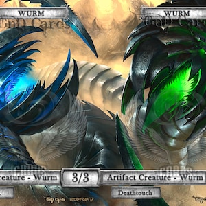 Artifact Wurms #3 TCG Tokens Custom Altered (2 tokens - 1 of each)