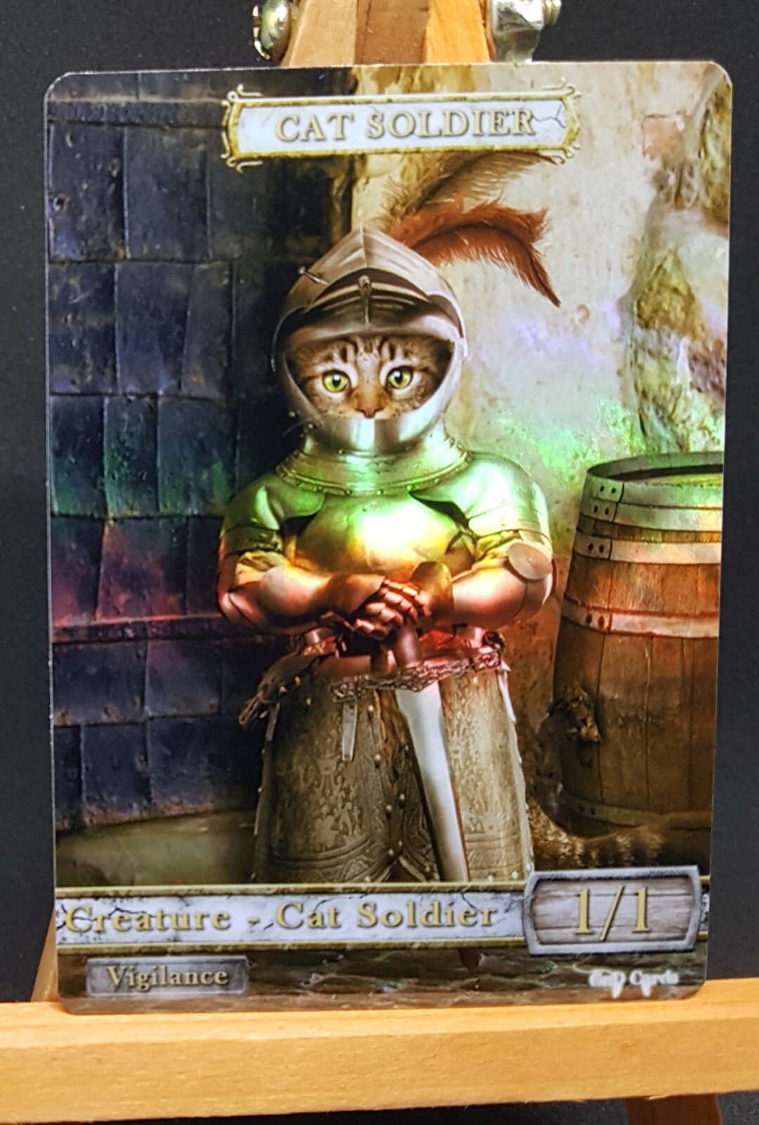 1x Cat Soldier #1 *FOIL LAMINATED* Custom Altered Token - Etsy