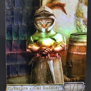 1x Cat Soldier #1 *FOIL LAMINATED* Custom Altered Token