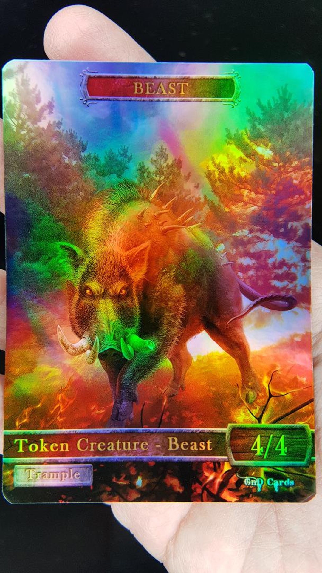 1x *foil* Beast #9 Custom Altered Token - Etsy