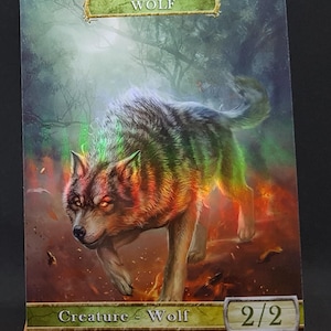 1x Wolf #5 *FOIL LAMINATED* Token für Männer und Frauen