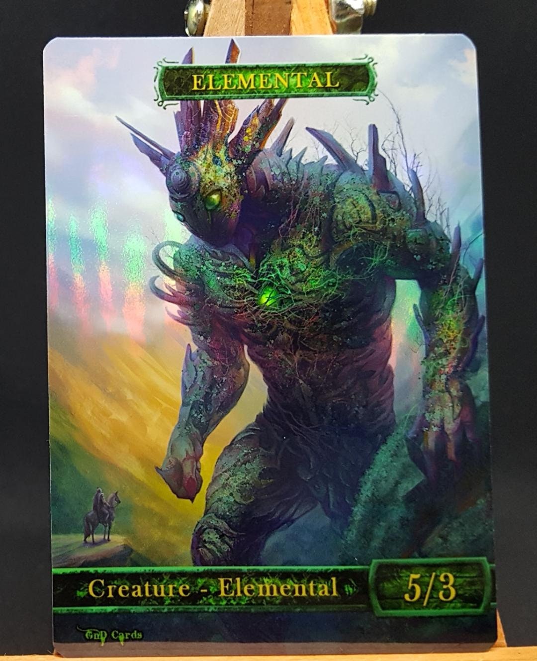 1x Green Elemental 3 FOIL Laminated Custom Altered Token for Titania ...