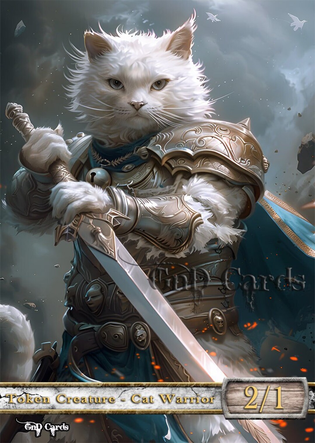 Cat Warrior #2 TCG Token Custom Altered - Etsy