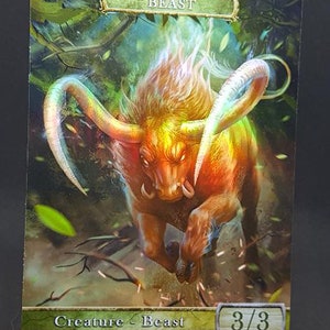 1x Bestia n. 5 *LAMINATO CON FOGLIO* Gettone modificato personalizzato