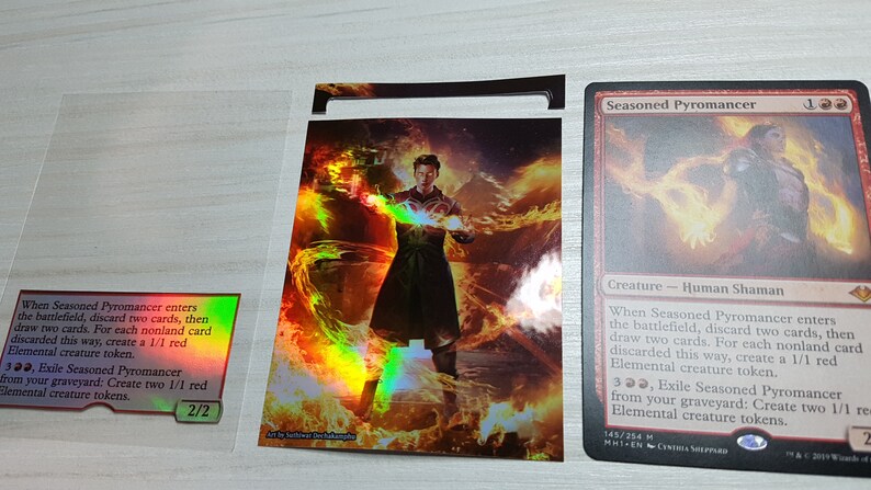 1x Foil Full Art Altered Seasoned Pyromancer MTG Non-foil into Foil