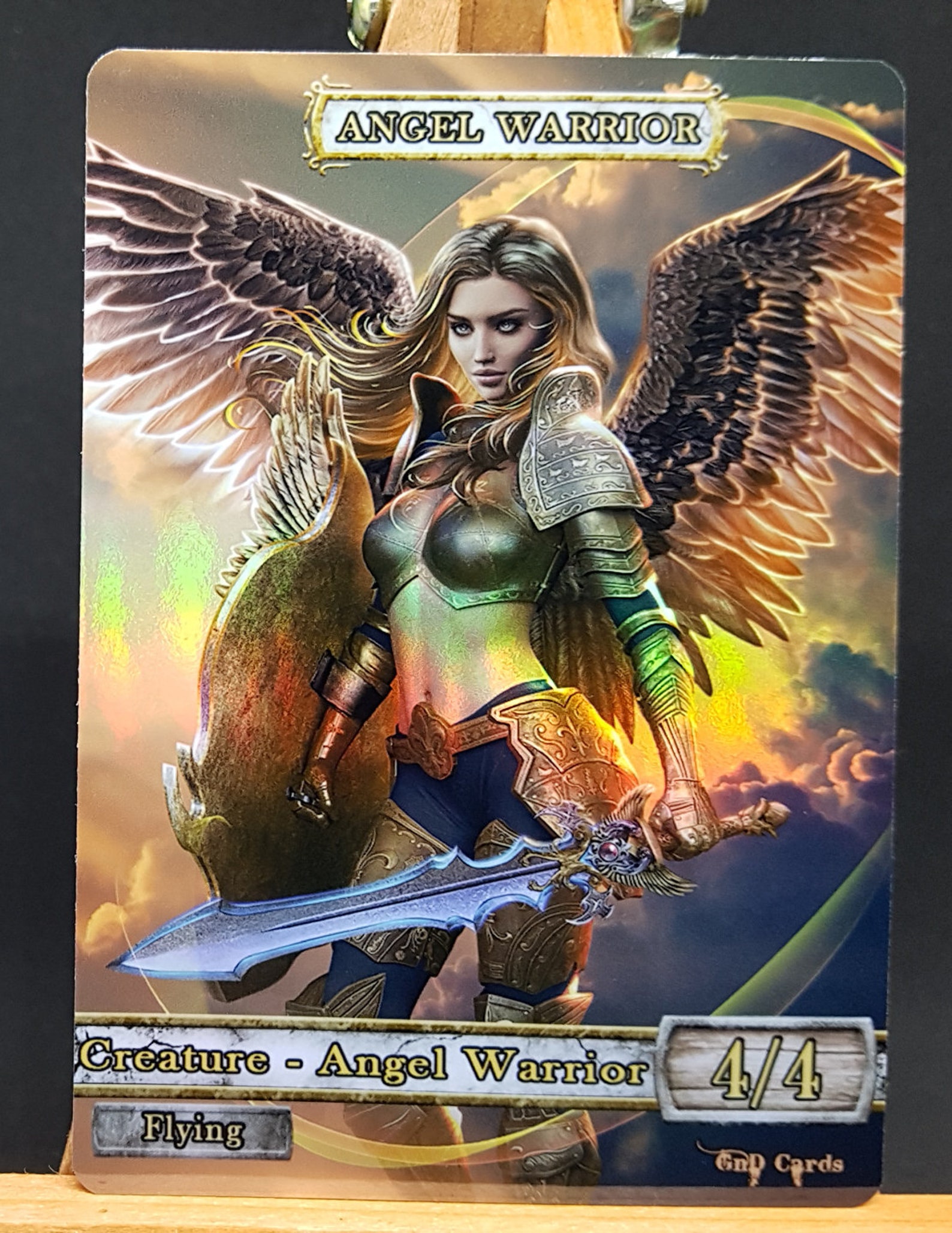 1x Angel Warrior FOIL LAMINATED Custom Altered Token - Etsy