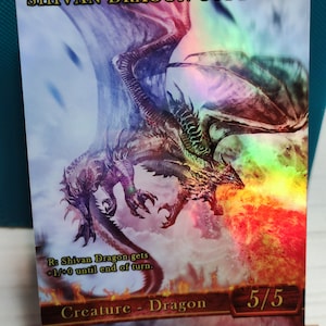 1x *Foil Laminated* Shivan Dragon COPIA/GETTON personalizzato modificato (per Garth One-Eye)