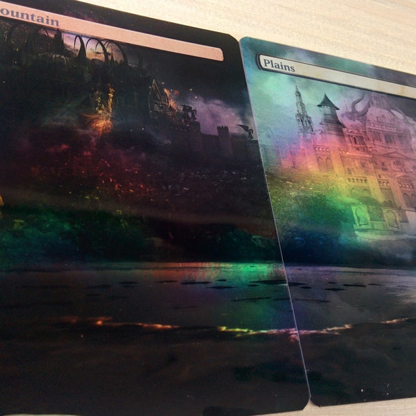 Foil Basic Lands Etsy