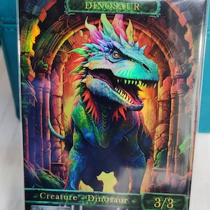 1x dinosaure n°7 * feuille laminé * jeton personnalisé modifié