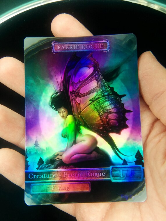1x Faerie Rogue 1 FOIL LAMINATED Custom Token MTG for Etsy