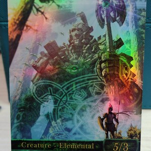 1x Green Elemental #2 *FOIL Laminated* Custom Altered Token (for Titania, Protector of Argoth)