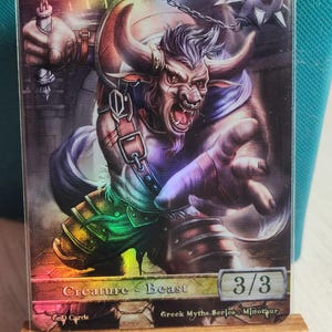 1x Bestia n. 3 *LAMINATO CON FOGLIO* Gettone modificato personalizzato