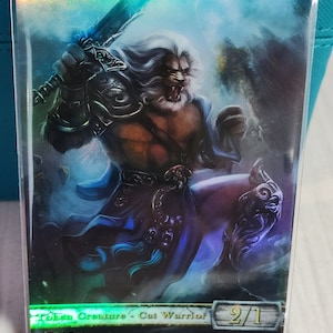 1x chat guerrier n°3 *LAMINÉ* Jeton personnalisé modifié