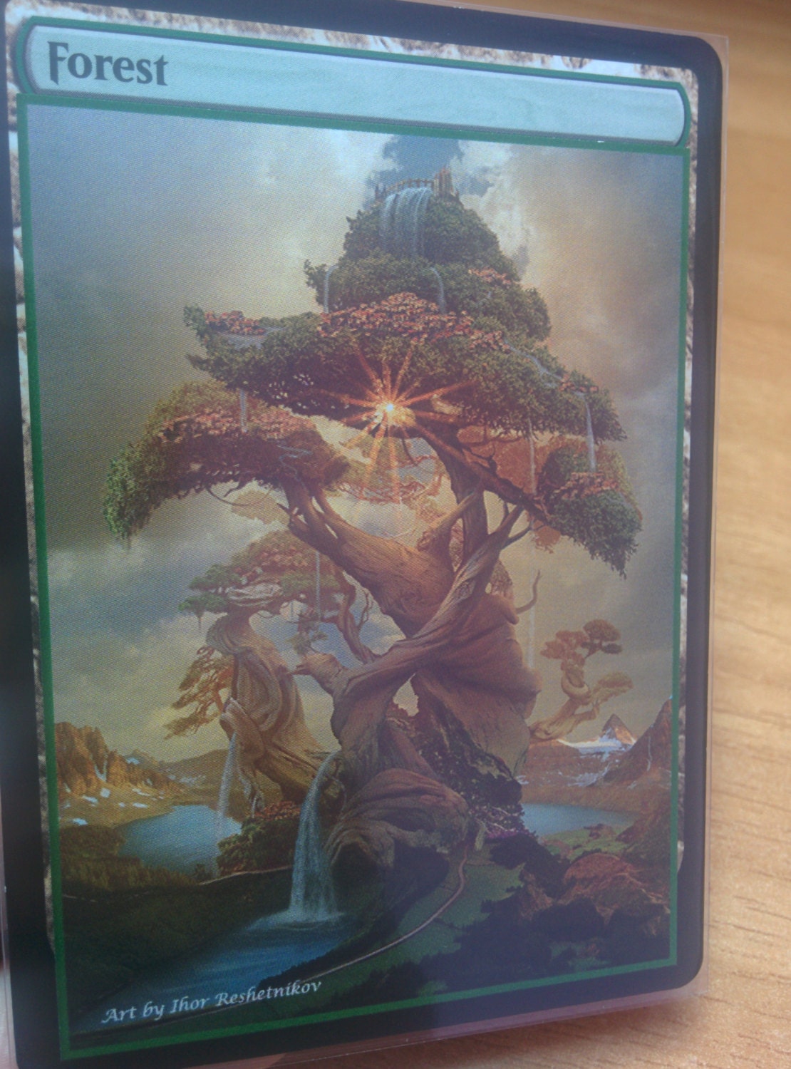 1x Forest #9 Extended Textless Full Art Custom Altered Basic Land MTG.