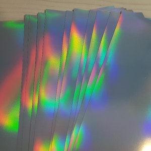 Holographic Card A4 Silver Rainbow Card Metallic Holographic Paper