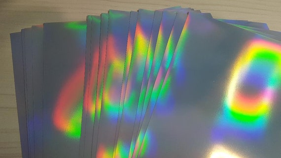 Printable Self Adhesive Holographic Vinyl Overlay Sheets Stickers for Laser  and Ink Jet Printers (1)